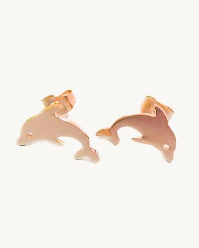 AVELI Rose Tone Stainless Steel Dolphin Stud Earrings