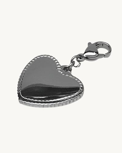 AVELI Silver Tone Stainless Steel Heart Pendant with Lobster Lock Clasp (for Charm Bracelets and Necklaces)