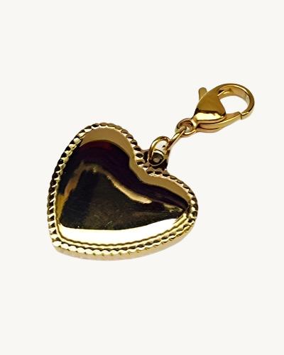 AVELI Yellow Gold Tone Stainless Steel Heart Pendant with Lobster Lock Clasp (for Charm Bracelets and Necklaces)