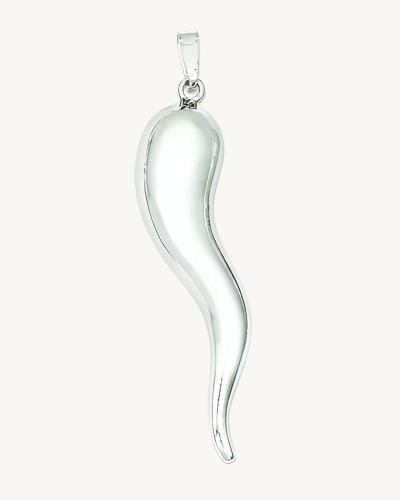 AVELI Silver Tone Stainless Steel Italian Horn Pendant