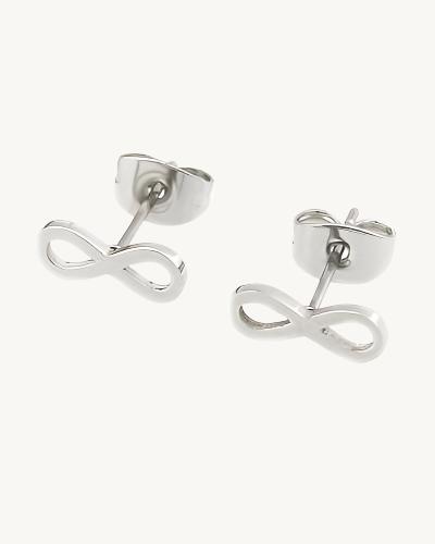 AVELI Tiny Stainless Steel Infinity Sign Stud Earrings